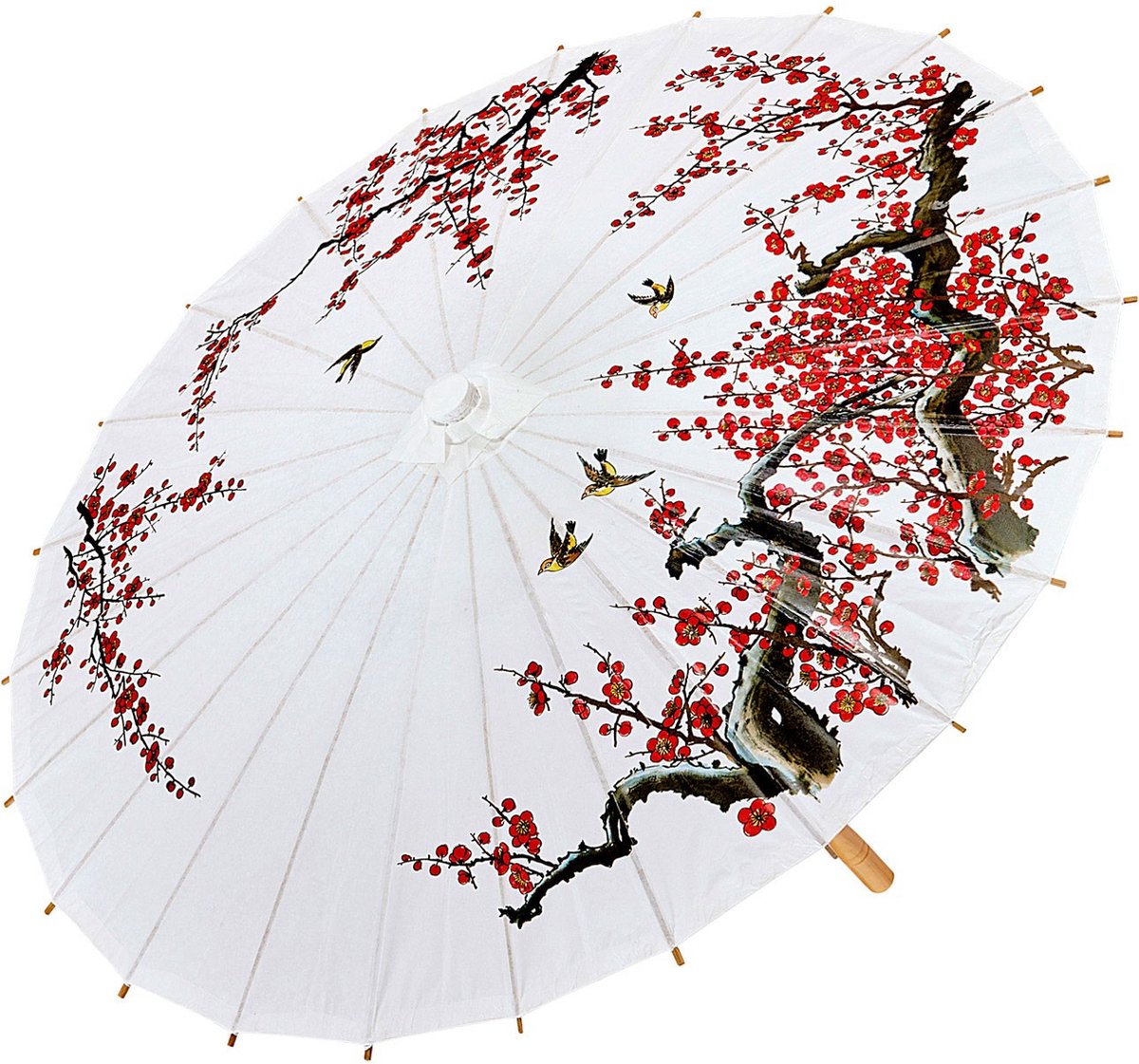 Hanzou Oosterse Paraplu Rijstpapier, Wit | Carnavalskleding | Verkleedkleding